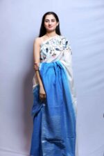 Chirping Meadow Linen Saree