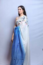 Chirping Meadow Linen Saree - Image 3