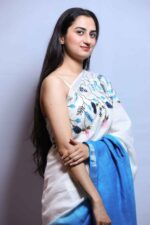Chirping Meadow Linen Saree - Image 4