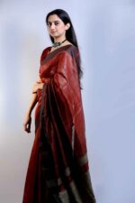 Ember rouge linen Saree
