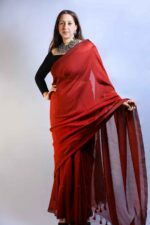 Garnet Muse Khadi Saree
