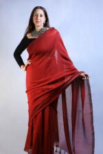 Garnet Muse Khadi Saree - Image 3