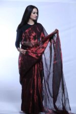 Maroon Muse Tissue Saree - Image 5