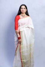 Sacred Ivory Cotton Saree