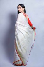Sacred Ivory Cotton Saree - Image 5